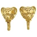 VINTAGE BROCHE CHRISTIAN DIOR ELEPHANTS METAL DORE CLIPS POUR CHAUSSURES CHARMS - Christian Dior