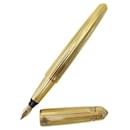 NEUF STYLO PLUME CARTIER PASHA GODRON PLAQUE OR GOLD PLATED FOUNTAIN PEN - Cartier