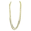 VINTAGE CHANEL NECKLACE lined ROW PEARL NECKLACE 92 CM IN GOLD METAL NECKLACE - Chanel