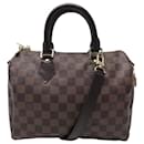 Louis Vuitton Speedy Handbag 25 SHOULDER STRAP N41368 ebony damier canvas