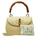 Bolsa com alça de bambu 0633 - Gucci
