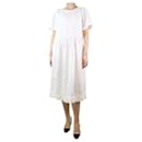 White frayed edge linen midi dress - size S - Autre Marque