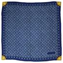 Blue monogram denim patterned silk scarf - Louis Vuitton