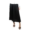 Black plissé-satin maxi skirt - size UK 8 - Ulla Johnson