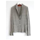 Blazer giacca a maglia zig zag argento/grigio Missoni