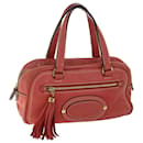LOEWE Hand Bag Fringe Leather Pink Auth 67101 - Loewe