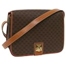 CELINE Macadam Canvas Shoulder Bag PVC Leather Brown Auth ki4109 - Céline