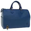 Louis Vuitton Epi Speedy 30 Bolsa de Mão Azul Toledo M43005 Autenticação de LV 66238