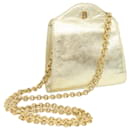 BALLY Chain Shoulder Bag Leather Gold Auth 66874 - Bally