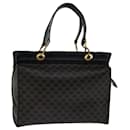 CELINE Macadam Canvas Hand Bag PVC Brown Black Auth 67089 - Céline