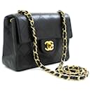 CHANEL Mini Square Small Chain Shoulder Bag Crossbody Black Lamb - Chanel
