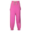 Pantaloni sportivi in maglia di cashmere rosa shocking di Rick Owens - Autre Marque