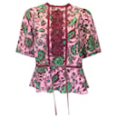 Muveil Rosa / verde / Blusa com estampa de carimbo Borgonha - Autre Marque