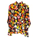 Maison Rabih Kayrouz Preto / Blusa laranja multifloral estampada de manga comprida com botões - Autre Marque