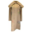 Muveil Beige Multi Floral Embroidered Cotton Trench Coat - Autre Marque