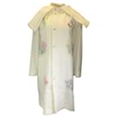Muveil White Multi Floral Embroidered Cotton Trench Coat - Autre Marque