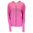 Rick Owens Hot Pink Hooded Zip-Front Cashmere Knit Sweater - Autre Marque