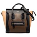 Brown Celine Nano Luggage Tricolor Tote Satchel - Céline