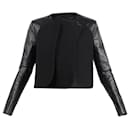 Black Wool and Leather Jacket - Autre Marque