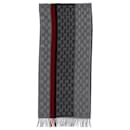 Gucci GG Web-Schal aus grauem Kaschmir