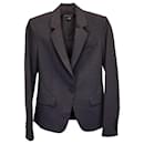 Theory Single-Breasted Slim-Fit Blazer in Charcoal Wool 