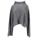 Stella McCartney Wide-Neck Rib-Knit Sweater in Grey Cashmere - Stella Mc Cartney