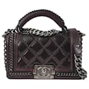 Chanel Red Small Calfskin Boy Top Handle Flap