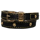 Louis Vuitton Black Studded Suhali Double Wrap Bracelet