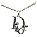 Dior Silver Logo Charm Necklace