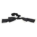 Chanel Black Silk CC Bow Scrunchie