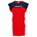 Tommy Hilfiger Womens Colour Blocked T Shirt Dress in Multicolor Cotton