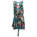 Tommy Hilfiger Womens Tropical Palm Print Playsuit in Green Viscose