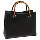 GUCCI Bamboo Hand Bag Leather Black 002 0260 Auth ep3499 - Gucci