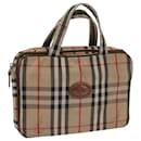 Burberrys Nova Check Hand Bag Canvas Beige Auth bs12412 - Autre Marque
