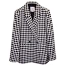 Anine Bing Houndstooth Double-Breasted Blazer in Multicolor Polyester
