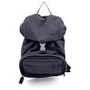 Vintage Grey Wool Single Buckle Backpack Shoulder Bag - Prada