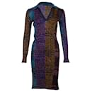 Missoni Metallic Ribbed-Knit Dress in Multicolor Viscose