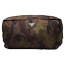 Prada Tessuto Camouflage Cosmetic Bag Canvas Vanity Bag in Good condition