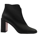 Christian Louboutin Castarika 85 Ankle Boots in Black Leather 