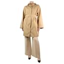 Brown hooded belted coat - size UK 14 - Autre Marque
