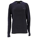 Tommy Hilfiger Mens Flag Embroidery Organic Cotton Jumper in Navy Blue Cotton