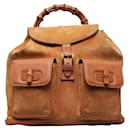 Gucci Suede Bamboo Backpack  Suede Backpack 003.58.0016 in Fair condition