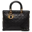 Autre grand sac bandoulière en cuir Cannage Leather Lady Dior en état moyen - Autre Marque