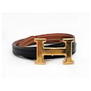 Hebilla Hermes Constance H con un cinturón reversible de repuesto de 13 mm. - Hermès