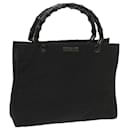 GUCCI Bamboo Hand Bag Canvas Black 002 1016 Auth ep3520 - Gucci