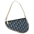 Christian Dior Trotter Canvas Saddle Pouch Accessory Pouch Navy Auth yk10773