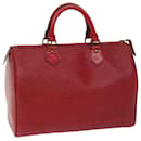 Louis Vuitton Epi Speedy 30 Bolsa de Mão Castelhano Vermelho M43007 Autenticação de LV 67245