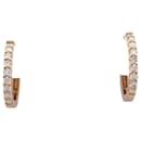 Pair of small creoles in pink gold, diamants. - inconnue