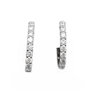 Pair of small white gold hoops, diamants. - inconnue