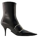 Knife Belt M80 Ankle Boots - Balenciaga - Leather - Black/silver